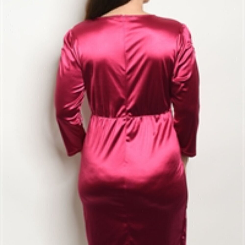 Satin Lycra Cocktail Dress - Picture 2 of 2